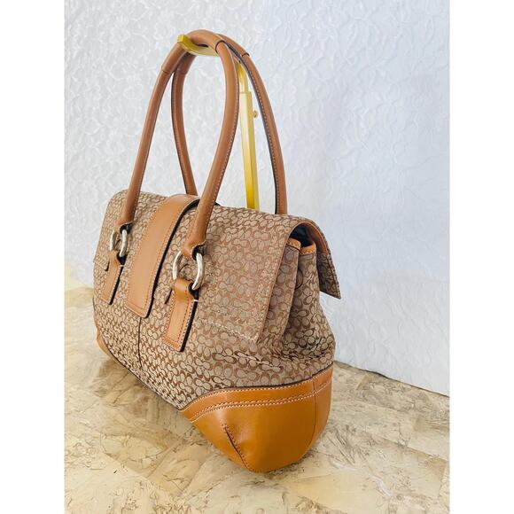 Coach SOHO Signature C Canvas Leather brown Shoulder bag HandBag F10929 - Picture 2 of 10